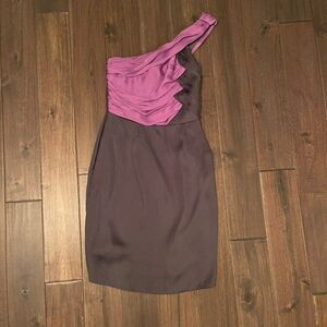 Bobbles & Lace Kitty One Shoulder Purple & Dark Gray Dress S NWT
